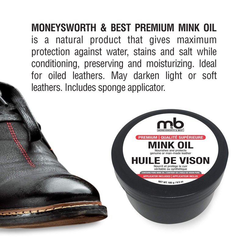 M&B Mink Oil-Tub, 6.5oz/185g, Waterproof & Conditioner