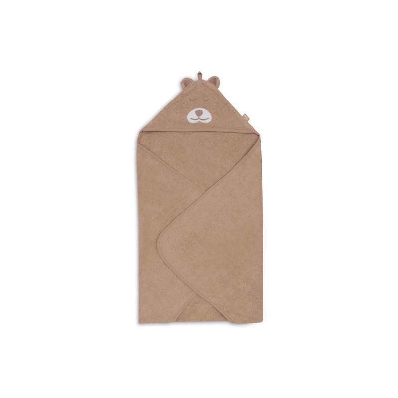 Jollein 534-514-68057 Kapuzenhandtuch Frottee Gepard -Jungle Jambo braun (75x75 cm)