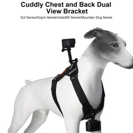 Dog Harness for Gopro, Dog Harness Vest with Buckle Mounts for Gopro Hero 13/12/11/10/9/8/7,DJI Osmo Action 5 pro/4/3 and More (Black)