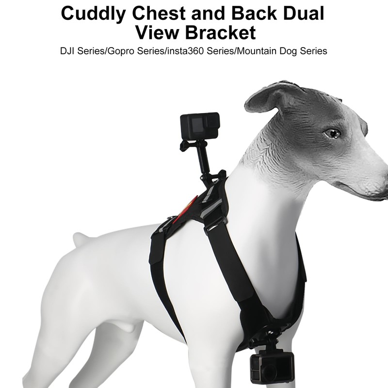 Dog Harness for Gopro, Dog Harness Vest with Buckle Mounts