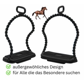 AMKA Icelandic Stirrups Black Curved Legs