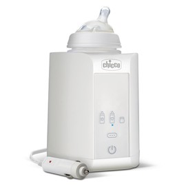 Chicco Bottle Warmer and Baby Food Warmer for Home and Travel, with 3 Programmes and Automatic Shut-Off, Gradually Heating, for Bottles and Jars, with Keep Warm Function, White, Pack of 1
