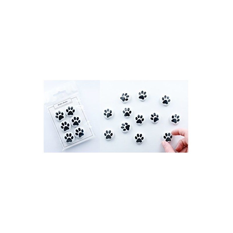 6 or 12 Dog Paw Print Fridge Magnets (25mm) Made