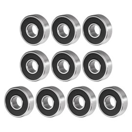 QUARKZMAN 607-2RS 7 x 19 x 6 mm Ball Bearing x 10 Pieces High Carbon Steel for Machines and Tools Double Sealed