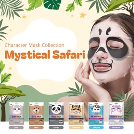 Epielle Character Face Mask Mystical Safari 6 Pack, Fun & Effective Korean Skin Care, Spa Party Favors, Stocking Stuffers, Birthday Gifts for Women, Self Care Gifts