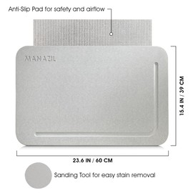 MANAZIL Stone Bath Mat – Diatomaceous Earth Shower Mat 24"x16", Non-Slip, Super Absorbent, Quick-Drying, Easy to Clean, Diatomite Bathroom Floor Mat (Grey)