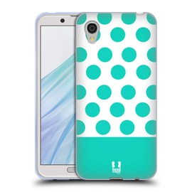 Head Case Designs Weiss Mit Blaugrünen Punkten Nail Art Soft Gel Handyhülle Hülle kompatibel mit Sharp Aquos Sense2 SHV43