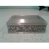 Tumasek Engravable Business Card Box fine Pewter with Floral Design