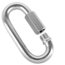 POFET 10Pcs M4 316 Stainless Steel Chain Connector Heavy Duty D Shape Lock,Large Carabiner Marine Grade Quick Link Connector, Corrosion Resistant Safety Chain Connector