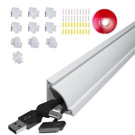 Corner Cable Hider, 157in Cable Concealer, Paintable Cord Cover for Wall, Corner Cable Management Kit, Wire Raceway for Floor Baseboard, Ceiling, 10XL15.7in, White