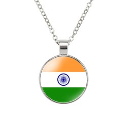 EnigmaGlow India Flag Zinc Alloy Necklace Pendant Necklace for Men Women (India)