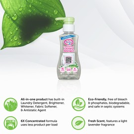 Excelsior - HE Natural Laundry Detergent Liquid with Natural Stain Remover for clean clothes in Fresh Scent - 250ML, Eco-Friendly