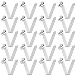sourcing map 20pcs Single Button Kayak Paddle Snap Spring Clip 5x7.5x31mm 65Mn Spring Steel V-Shaped Hollow Lift Telescopic Locking Tube Pole Clips for Tent Umbrella Camping