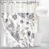 Culudea No Hook Floral Black White Shower Curtain with Snap