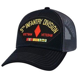 5th Infantry Division Vietnam Veteran Mesh Cap Black