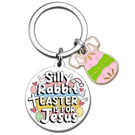 Cesta de Pascua esencial para adolescentes, mujeres y adultos, regalos de conejo para mujeres, cestas de Pascua preparatorias para niñas, regalos de conejo, llavero, rellenos de huevos para