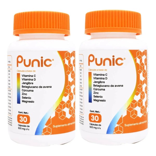 2 Vitaminas Punic 30 Capsulas Vitaminas E D Mineral Zinc