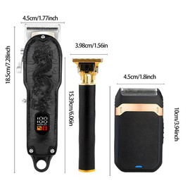 Professional Barber Clipper Set, Cordless Hair Trimmer for Men, Rechargeable Men's Hair Cutting Kit, Digital Beard Trimmers & Nose Hair Trimmer Set, Barber Kit, New Year Gift, Christmas Gift, Stocking Fillers