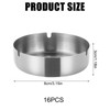 Ashtray, Pack of 16 Stainless Steel Ashtrays, 8 cm Round