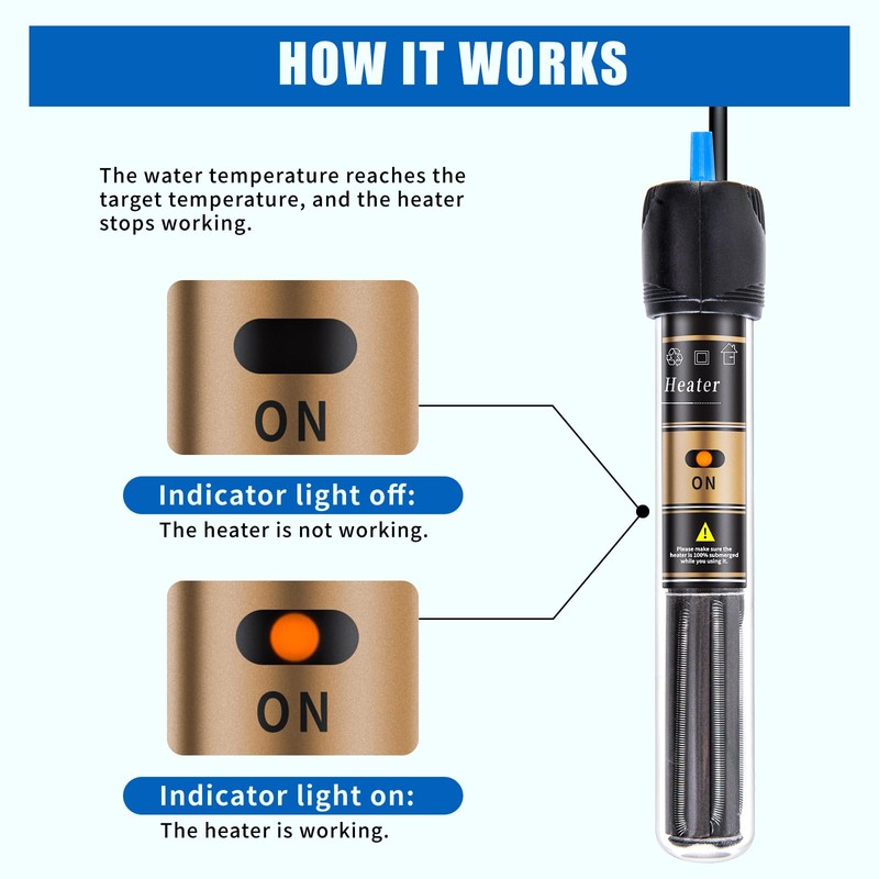 FREESEA 300 Watt Aquarium Fish Tank Heater with Aquarium Submersible