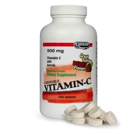 Landau 500mg Chewable Vitamin C Candy for Kids & Adults – Easy-to-Take Vitamin C Supplement with Acerola – Kosher & Made in The USA – Great Tasting Berry Flavor, 100 Tablets