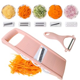 Nbguigdstr Mandoline Slicer for Kitchen 7-in-1 Mandoline Food Slicer,Potato/Cheese/Vegetable/Carrot/Cucumber Grater,Slicer, Cutter, Grinder,Waffle Fry Cutter,Julienne Peeler