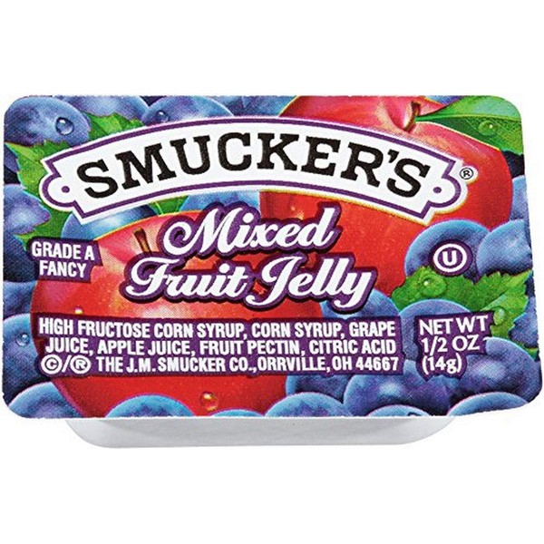 Smucker's Mixed Fruit Jelly, Portion Control, 0.5 Ounces, 200 Count