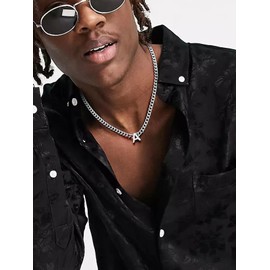 H Necklace for Women Mens Initial Necklace Men Cuban Link Chain Mens Chain