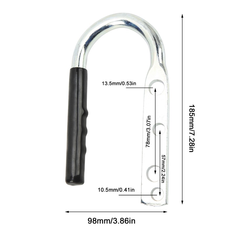 Trailer Coupler Lift Handle Galvanized Steel Rubber Tongue Handle for