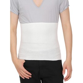 Fuwarism Men's Thin, Silk in Cotton, Haramaki (Made in Japan), white (off-white)