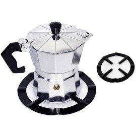 TopBrewing TopKitchenGadgets™ Universal Mocha Pot Stand ☆ Reducer Ring Holder Base Trivet for Moka Expresso Coffee ☆ Heavy Duty Cast Iron Metal Trivits Extender for Gas Hob Stoves ☆
