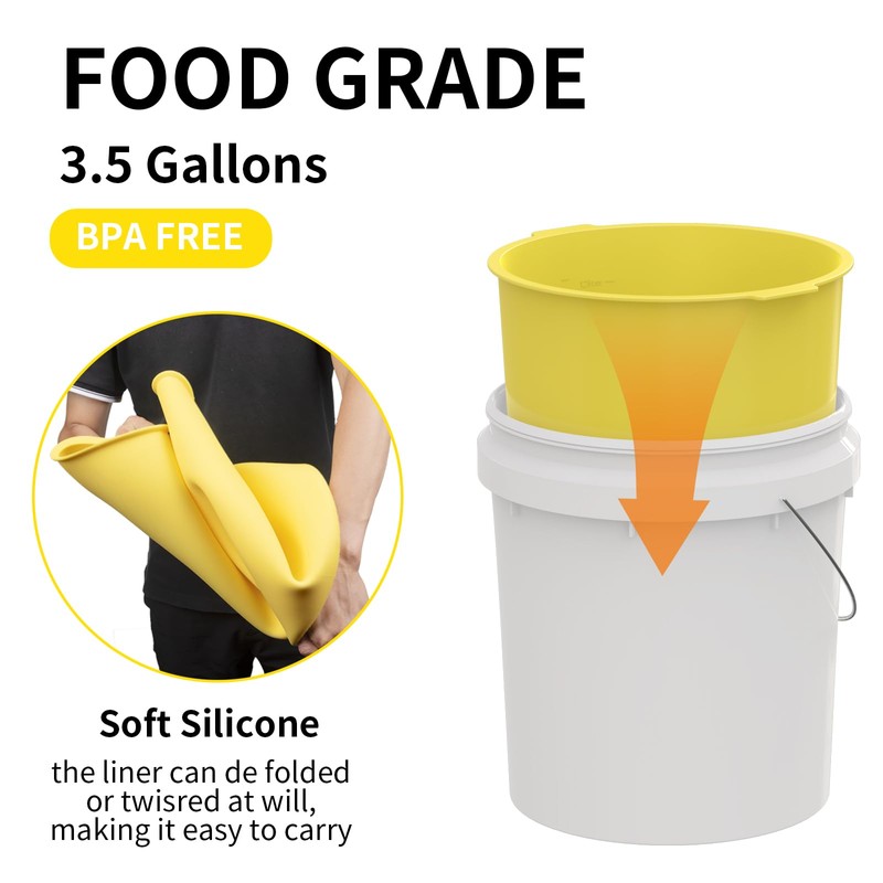 Dxmnoly 3.5 Gallon Silicone Bucket Liner - Reusable Mixing Liner