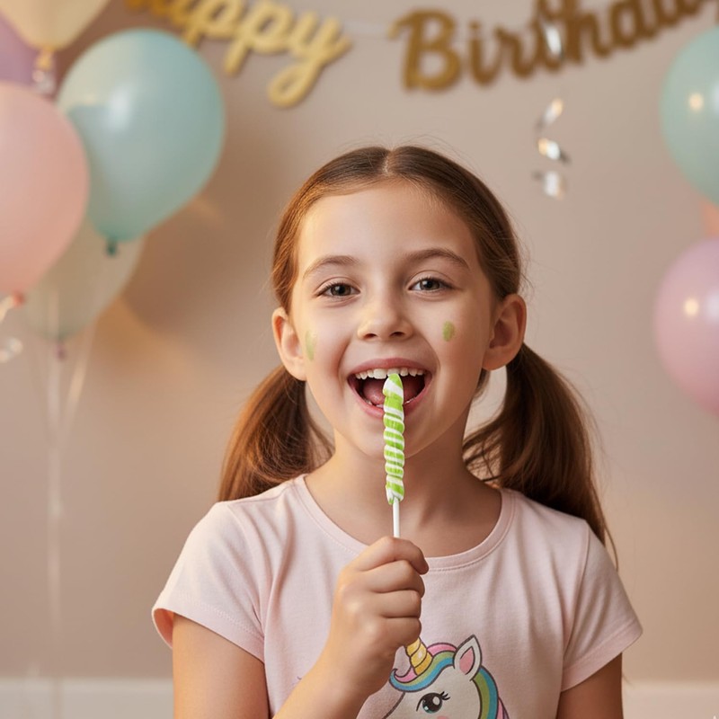 Adams & Brooks Bright Green Apple Mini Unicorn Pops, 10