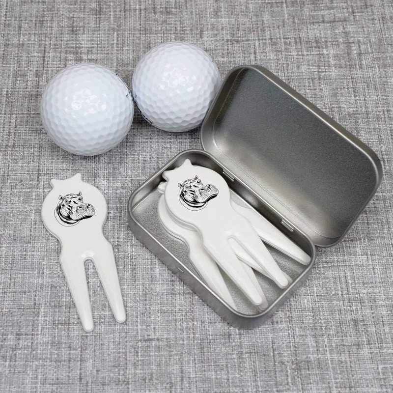 Azeeda 'Hippo Head' Golf Divot Tool/Repair Fork Gift Set (GO00064190)