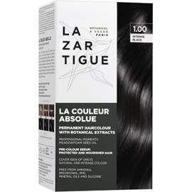 Lazartigue Permanent Haircolour 1.0 I Tinte negro intenso I Sin amoníaco con extractos botánicos y alta concentración de pigmentos I Para todo tipo de cabello I 150 ml