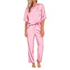 Ekouaer Womens Silk Satin Pajamas Set Two Piece PJ Sets