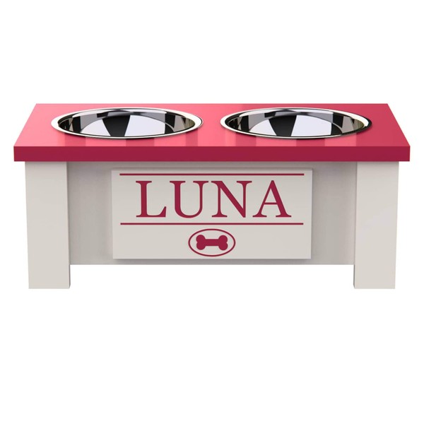 GrooveThis Woodshop - Personalized Elevated Dog Bowl Stand for Large,