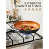 MICHELANGELO 10 Inch Copper Nonstick Frying Pan with Lid, Scratch