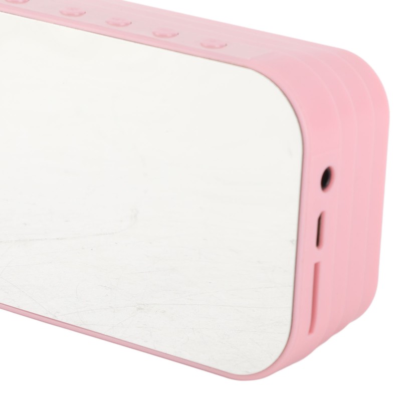 Alarm Clock Bluetooth Speaker Rechargeable Large Volume Mirror Display Portable