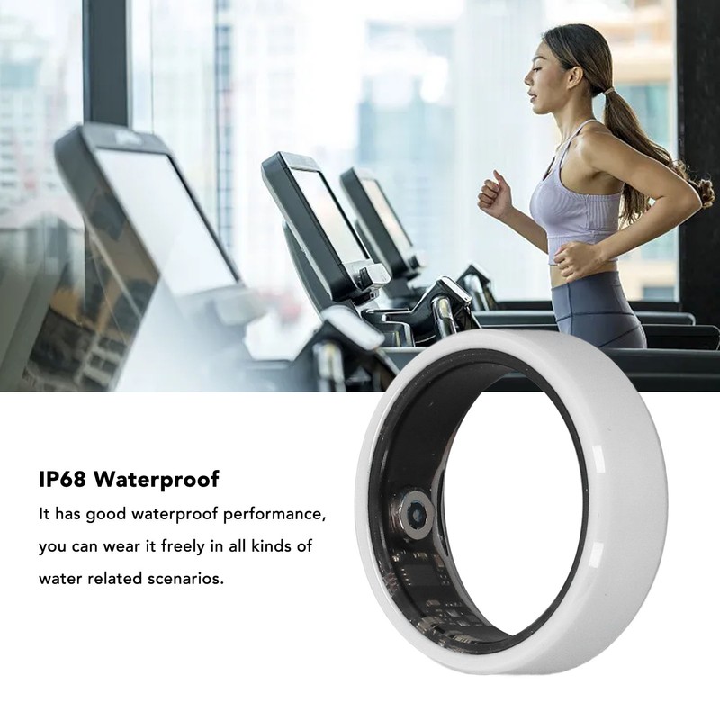 Smart Ring White IP68 Waterproof BT Pedometer Sleep Monitoring Rechargeable