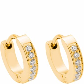 Leonardo 32025296 Women's Creole Earrings Stainless Steel Zirconia, Stainless Steel, No Gemstone