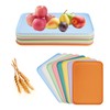 8-Piece Large Wheat Straw Tray Set, 12" x 8.7" Unbreakable