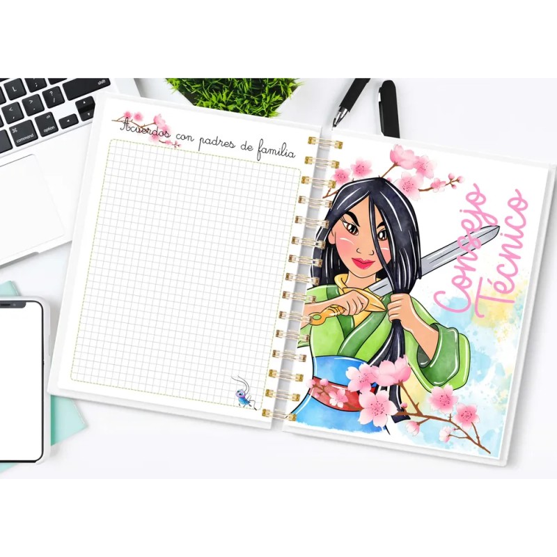 Agenda Escolar Para Maestra / Docente Mulan