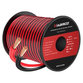 VIABRICO 18Gauge 200FT Electrical Wire Cable 2 Conductors Red Black Cable Hookup LED Lighting Strips Flexible Wire Extension Cord 18AWG Copper Clad Aluminum Copper Wire 12V/24V DC 61M