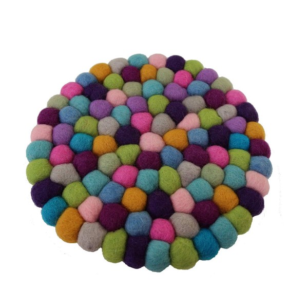 Fairtrade Felt Coasters Pot Coasters Pastel 22 cm Handmade Pure