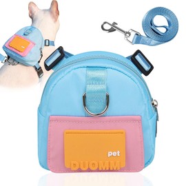 Dog Backpack, Harness, Lead, Set, Pet Backpack, Cartoon, Dogs, Cats, Adjustable, Breathable, Cute, Pull Resistant, Easy to Put on and Take Off, Walking, Outdoors, Travel, Small/Medium Size Dog Bag