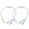 2Pack White 1 Male to 2 Female Way DC Power Splitter Cable Barrel Plug 5.5x2.1mm for CCTV Cameras LED Light Strip and more