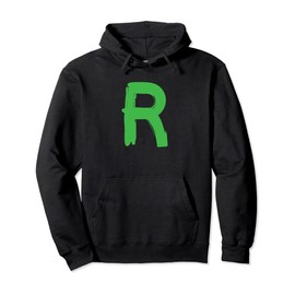 Creative Bold Green Letter R - Design Alphabet - Marker Pullover Hoodie
