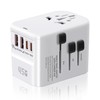 Aigostar Universal Travel Adapter, 45W GaN Charger Travel Plug Adapter