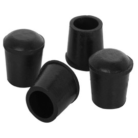 Zinkebol 4 PCS Black Round Rubber Chair Leg Caps Tips, Vinyl Rubber End Kits, Soft Touch Table Feet Cover, Anti Slip Floor Protector, 3/8 inch (10mm)